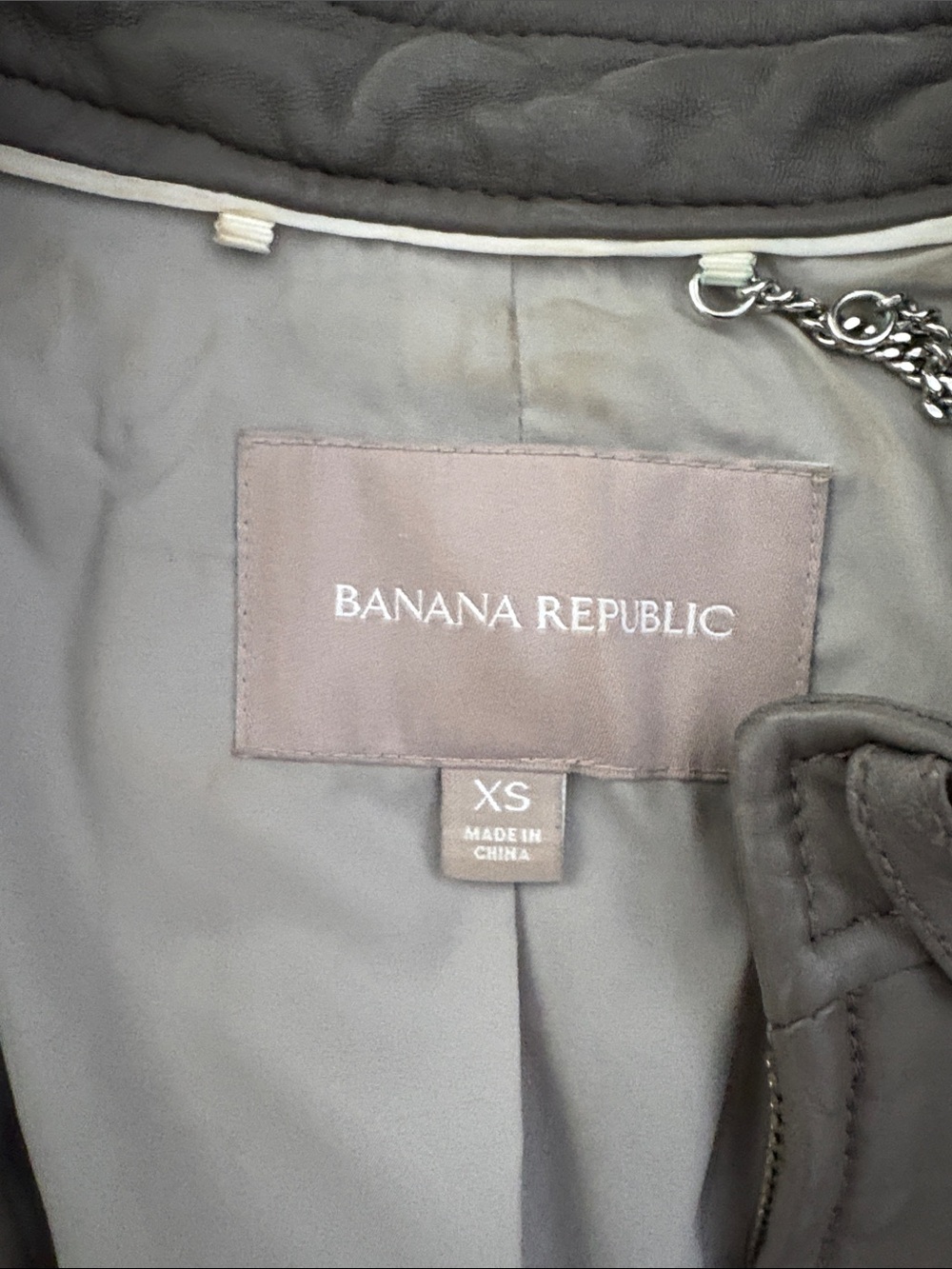 Banana Republic Gray Leather Jacket - Picture 2 of 5